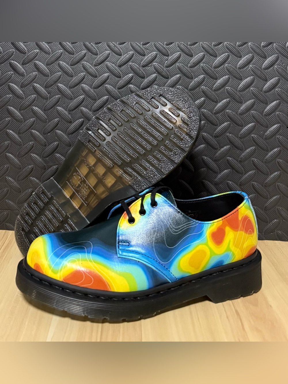 DR. MARTENS 1461 Genix Nappa Shoes Weather Heat Map Mens Size 7 Womens Size 8